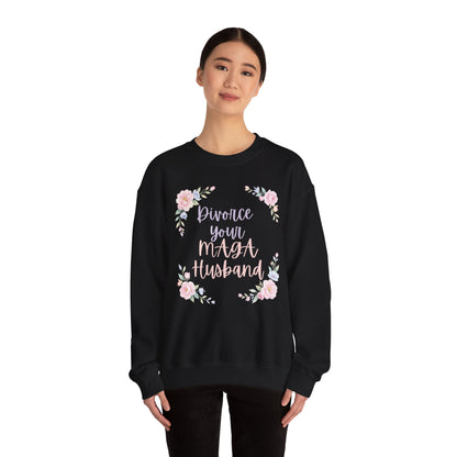Divorce Your Mean Husband Floral Crewneck Sweatshirt