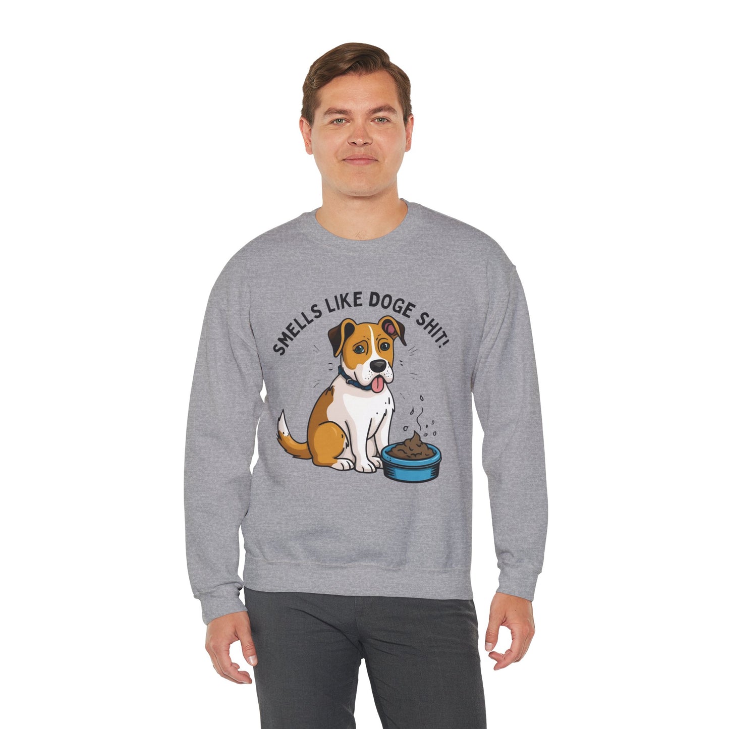 Funny Dog Lover Sweatshirt - 'Smells Like Doge Sh*t!' Crewneck