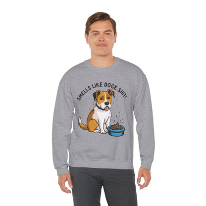 Funny Dog Lover Sweatshirt - 'Smells Like Doge Sh*t!' Crewneck