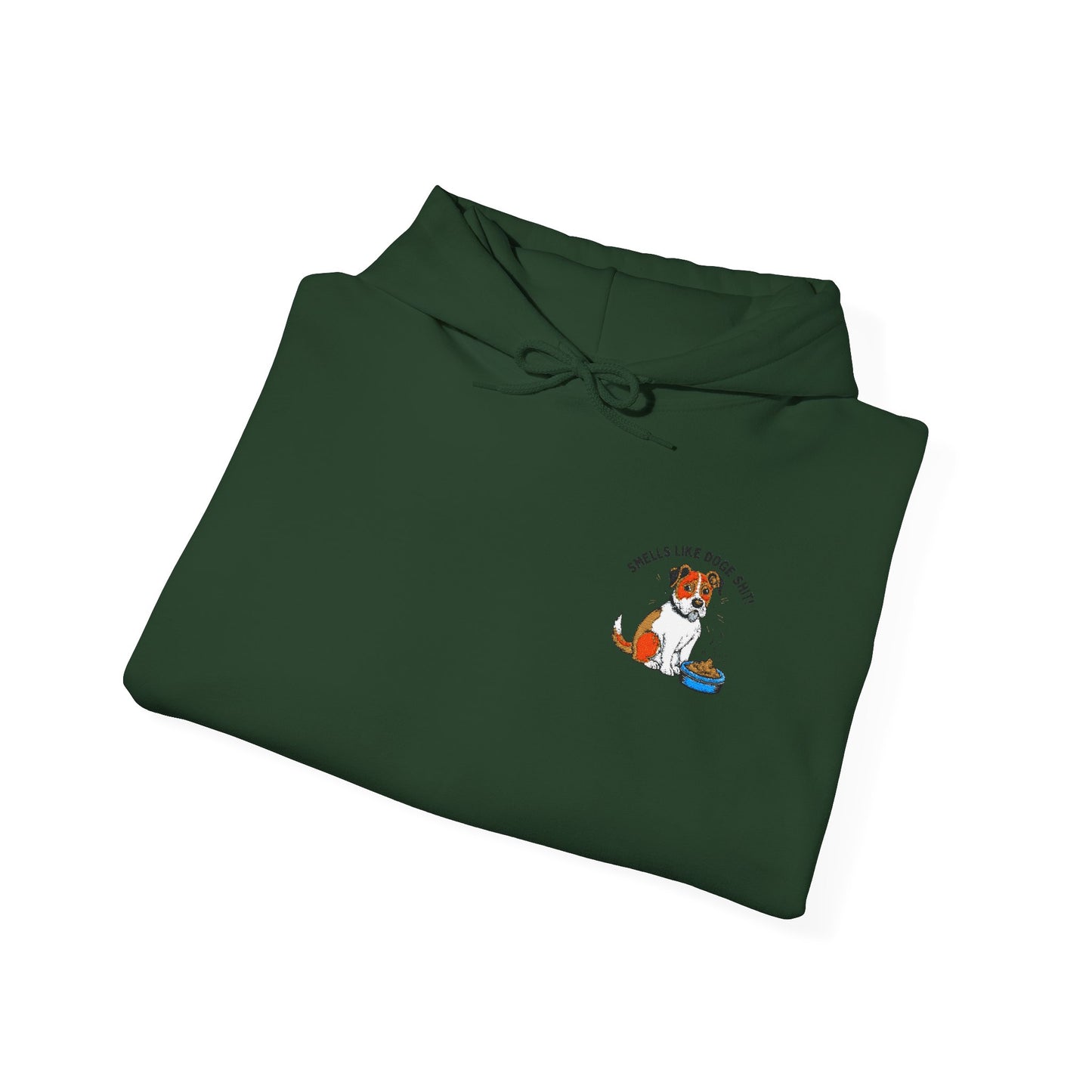 "Smells Like Doge Shit" Embroidered Unisex Heavy Blend Hooded Sweatshirt - Empowering Comfort for Every Occasion
