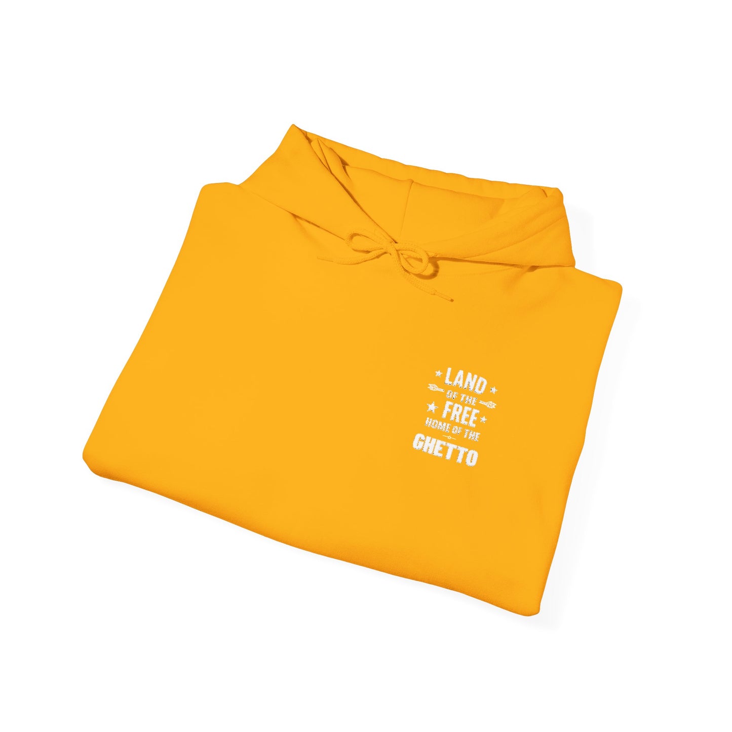 Land of The Free Home of The Ghetto Hoodie, Embroidered Design,  Protest streetwear
