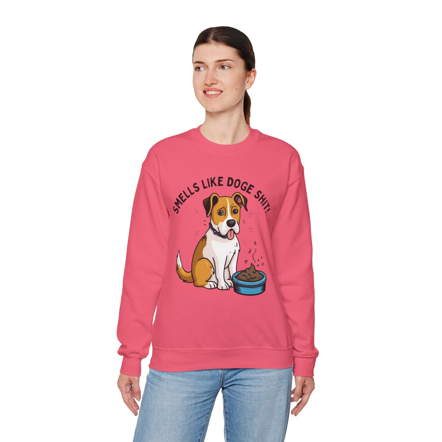 Funny Dog Lover Sweatshirt - 'Smells Like Doge Sh*t!' Crewneck