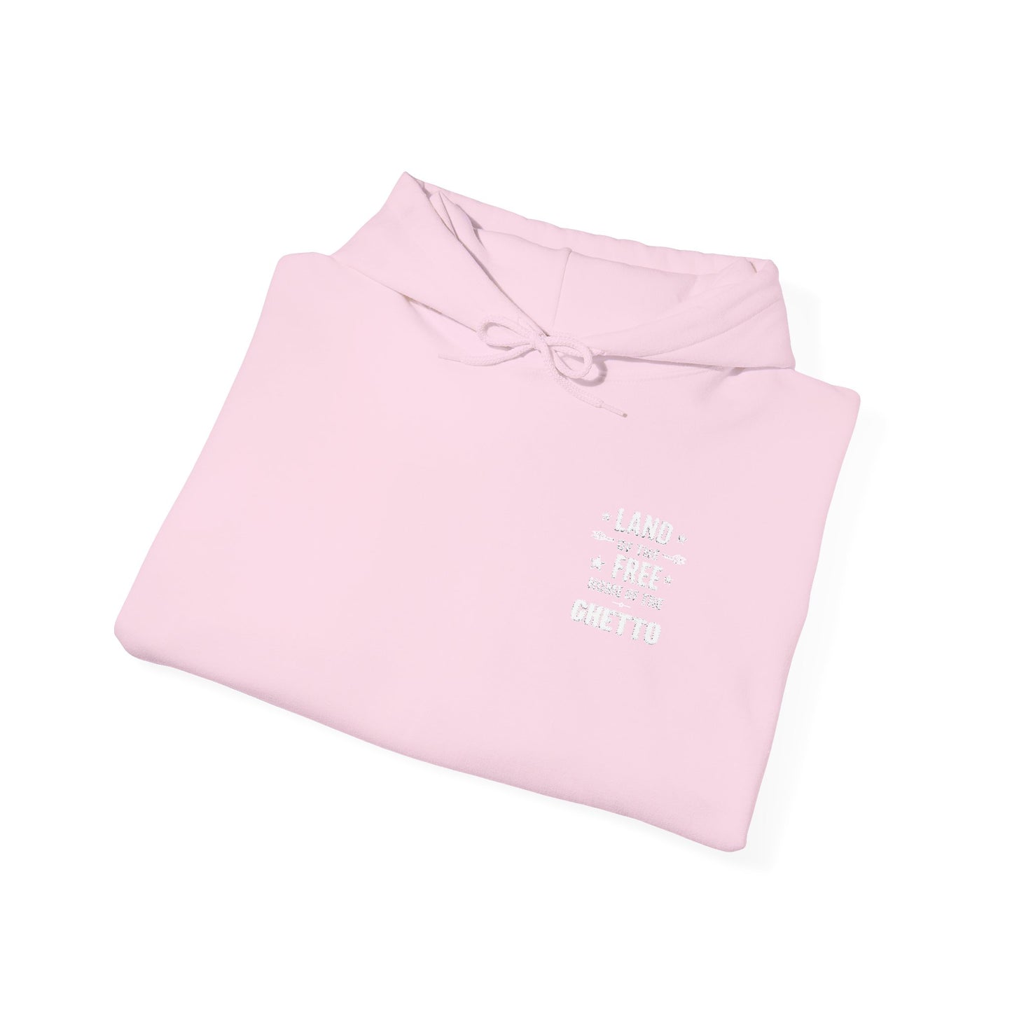 Land of The Free Home of The Ghetto Hoodie, Embroidered Design,  Protest streetwear