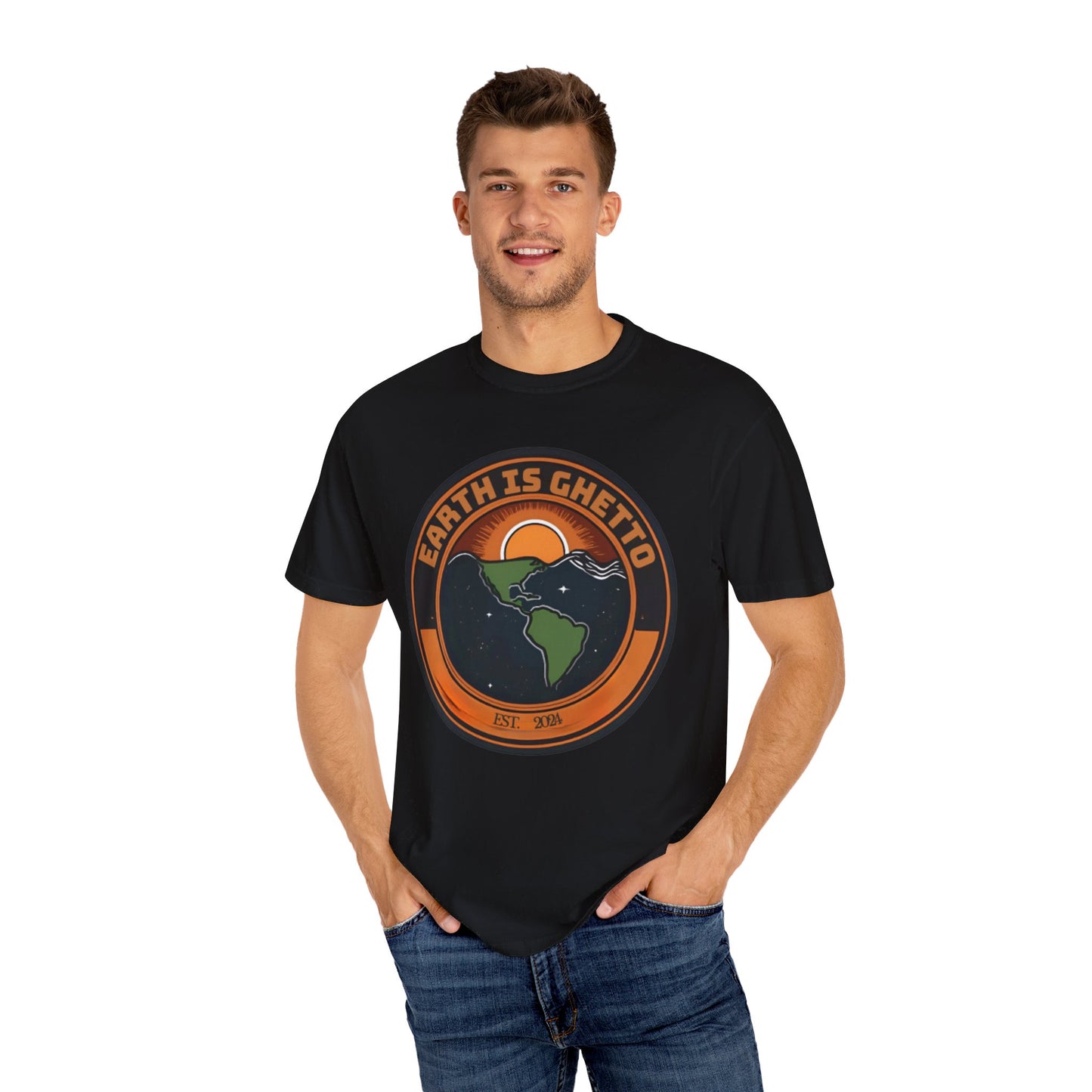 Earth is Ghetto  - Unisex Garment-Dyed T-shirt