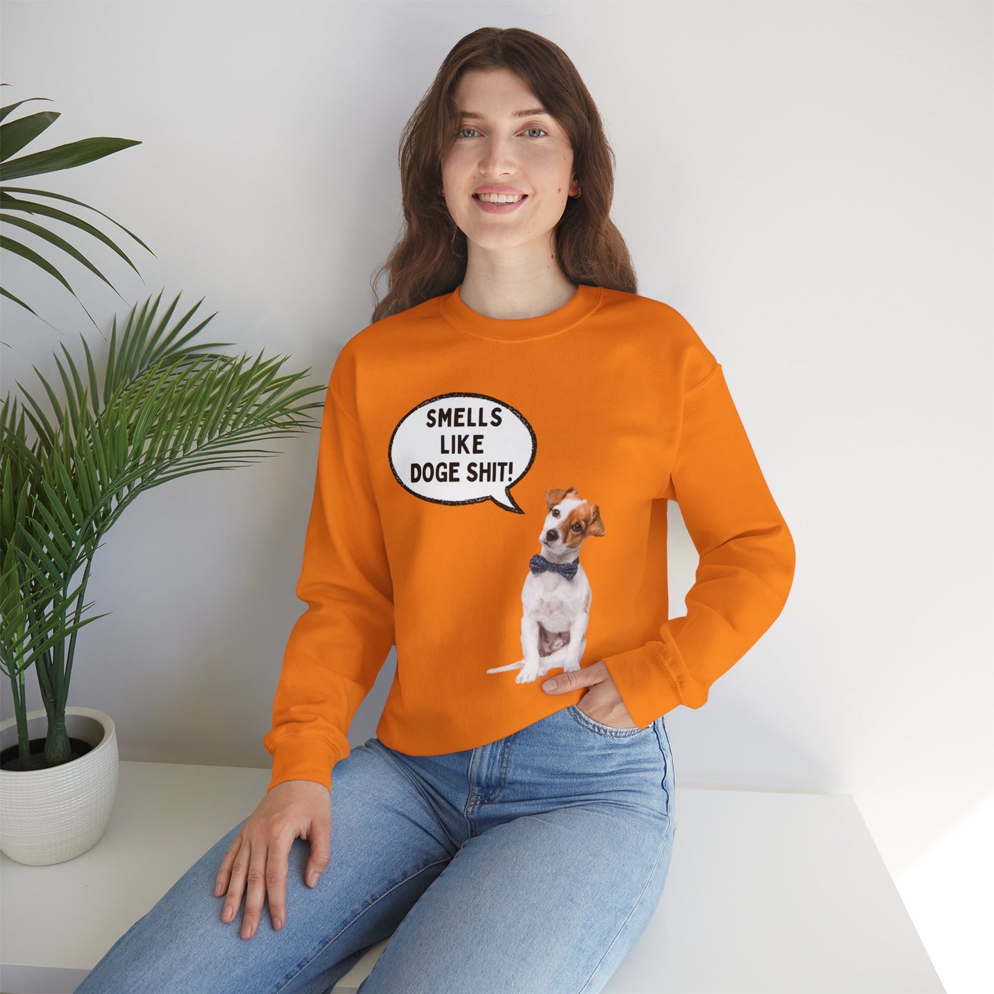 Funny Dog Lover Sweatshirt - 'Smells Like Doge Sh*t!' Crewneck