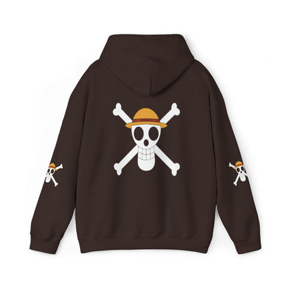 Straw Hat Pirates' Jolly Roger Embroidered Hoodie Design,  Protest streetwear