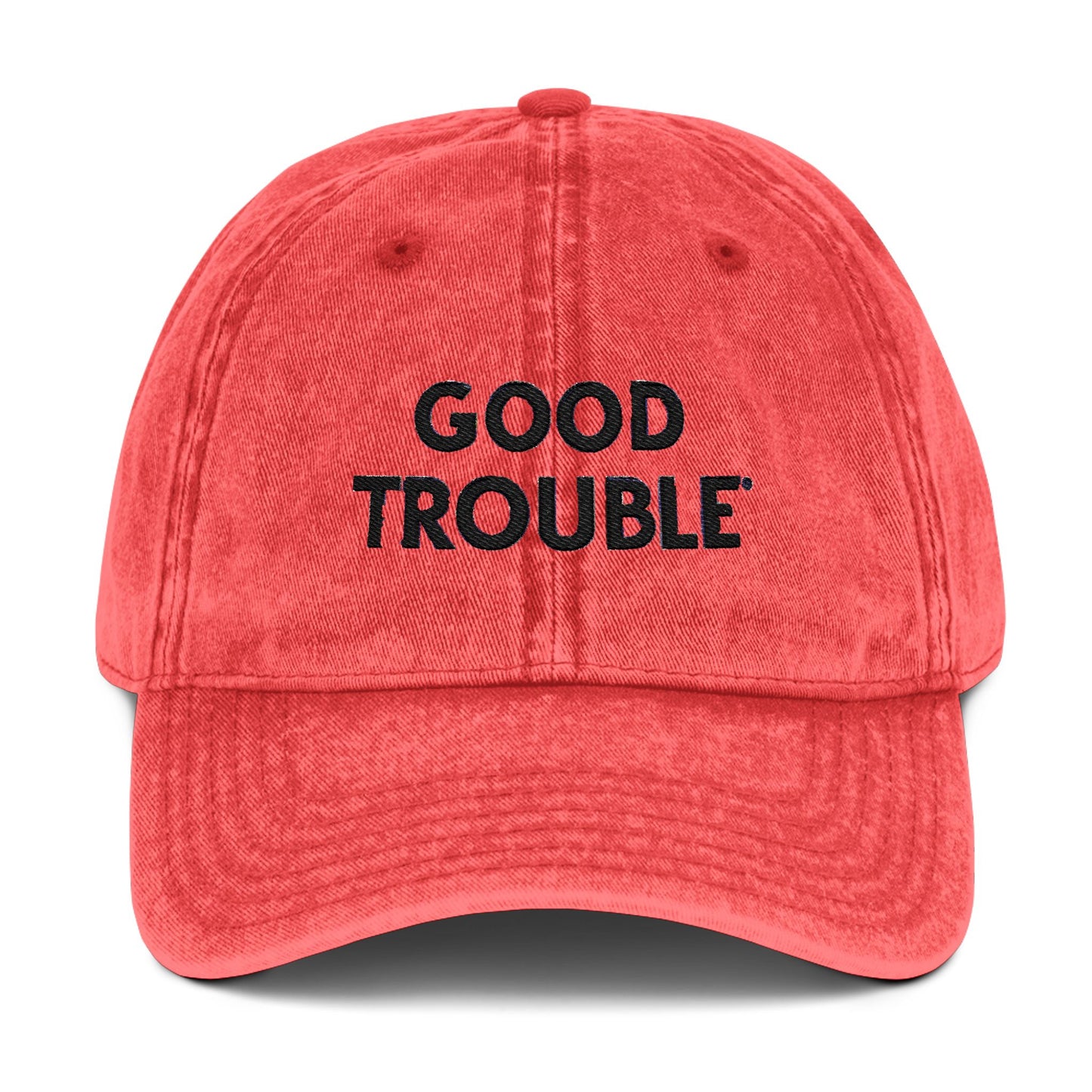 Good Trouble Embroidered Vintage Cap, Adjustable Dad Hat, Summer Essential Gift for Trendsetters