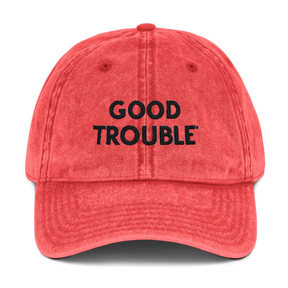 Good Trouble Embroidered Vintage Cap, Adjustable Dad Hat, Summer Essential Gift for Trendsetters