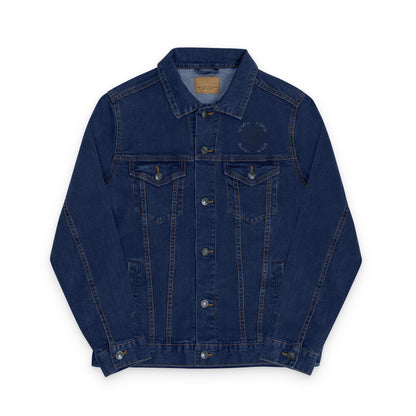 Unisex White Denim Jacket with Colorful Embroidery - Never Stop Talking About Palestine, Congo, and Sudan