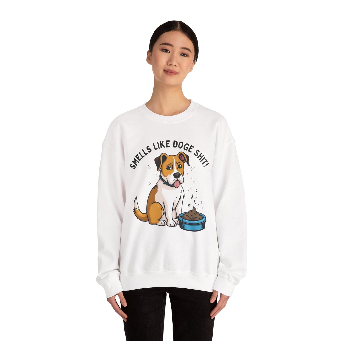 Funny Dog Lover Sweatshirt - 'Smells Like Doge Sh*t!' Crewneck