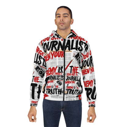 You Only Target Journalists When Your Enemy  Is The Truth - Unisex Zip Hoodie (AOP)