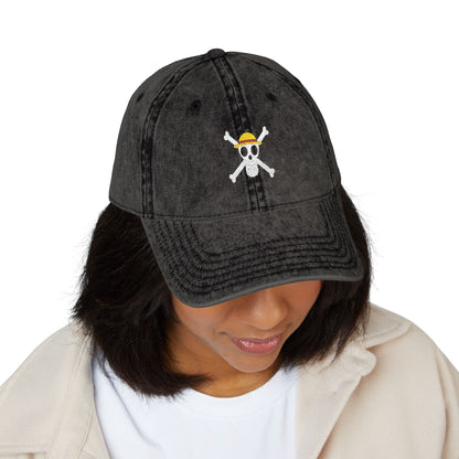 Straw Hat Pirates' Jolly Roger Embroidered Embroidered Vintage Cap,