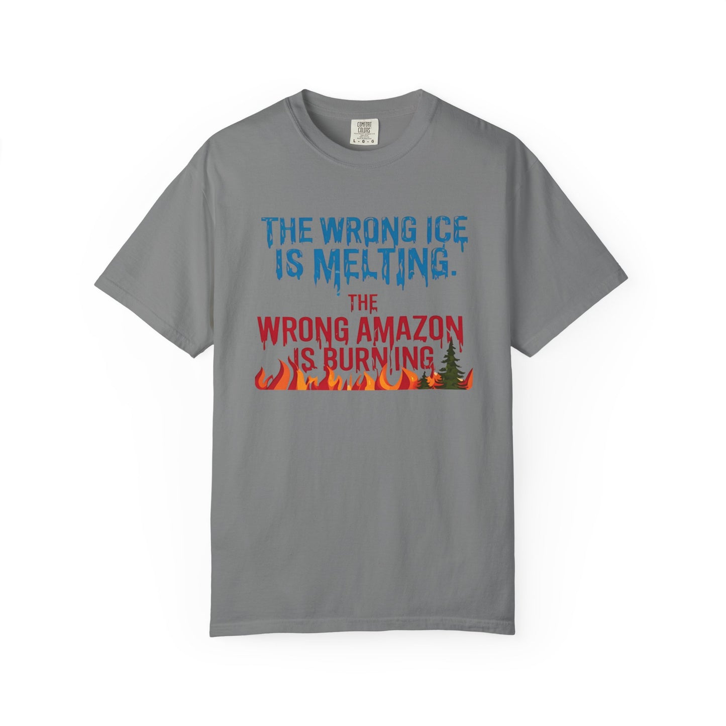 The Wrong Ice Is Melting The Wrong Amazon Is Burning Eco-Conscious Unisex T-Shirt - Climate Change Awareness Tee