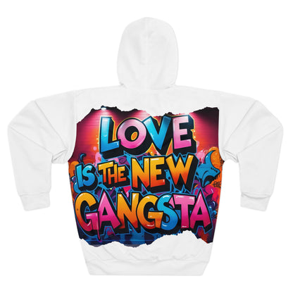 Love is The New Gangsta - Unisex Pullover Hoodie (AOP)