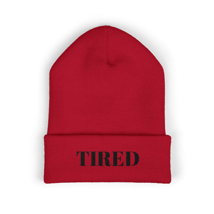 Tired Cuffed Beanie, Embroidered Beanie Hat, Eco-Friendly Accessories, Winter Warm Hat
