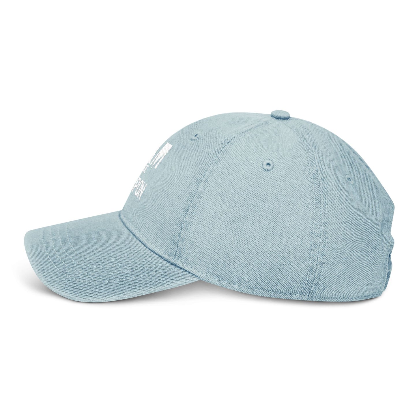 Embroidered Denim Hat - "I Am The Weapon " Statement Cap for Everyday Wear