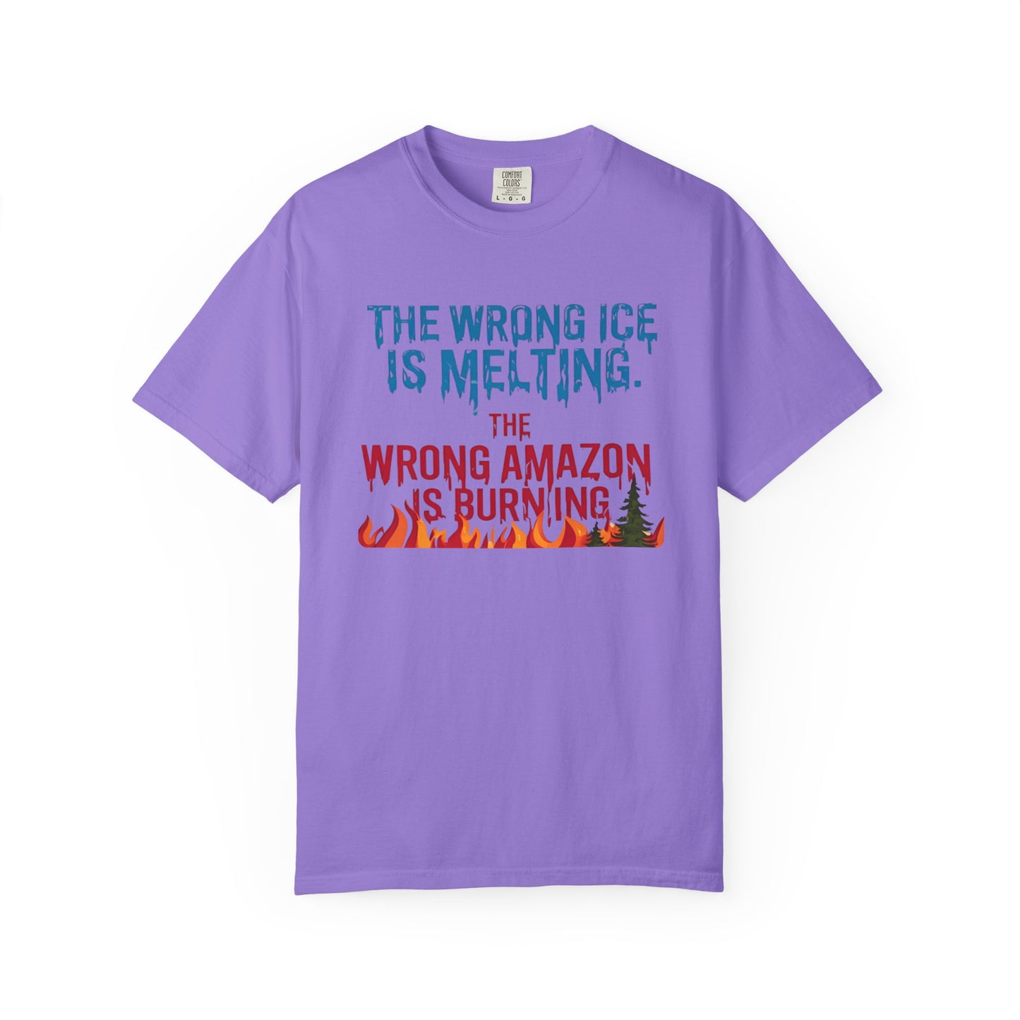 The Wrong Ice Is Melting The Wrong Amazon Is Burning Eco-Conscious Unisex T-Shirt - Climate Change Awareness Tee