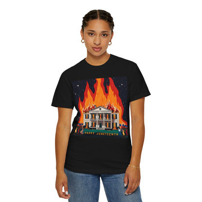 Nottoway Plantation - Juneteenth Gift - Unisex Garment-Dyed T-shirt