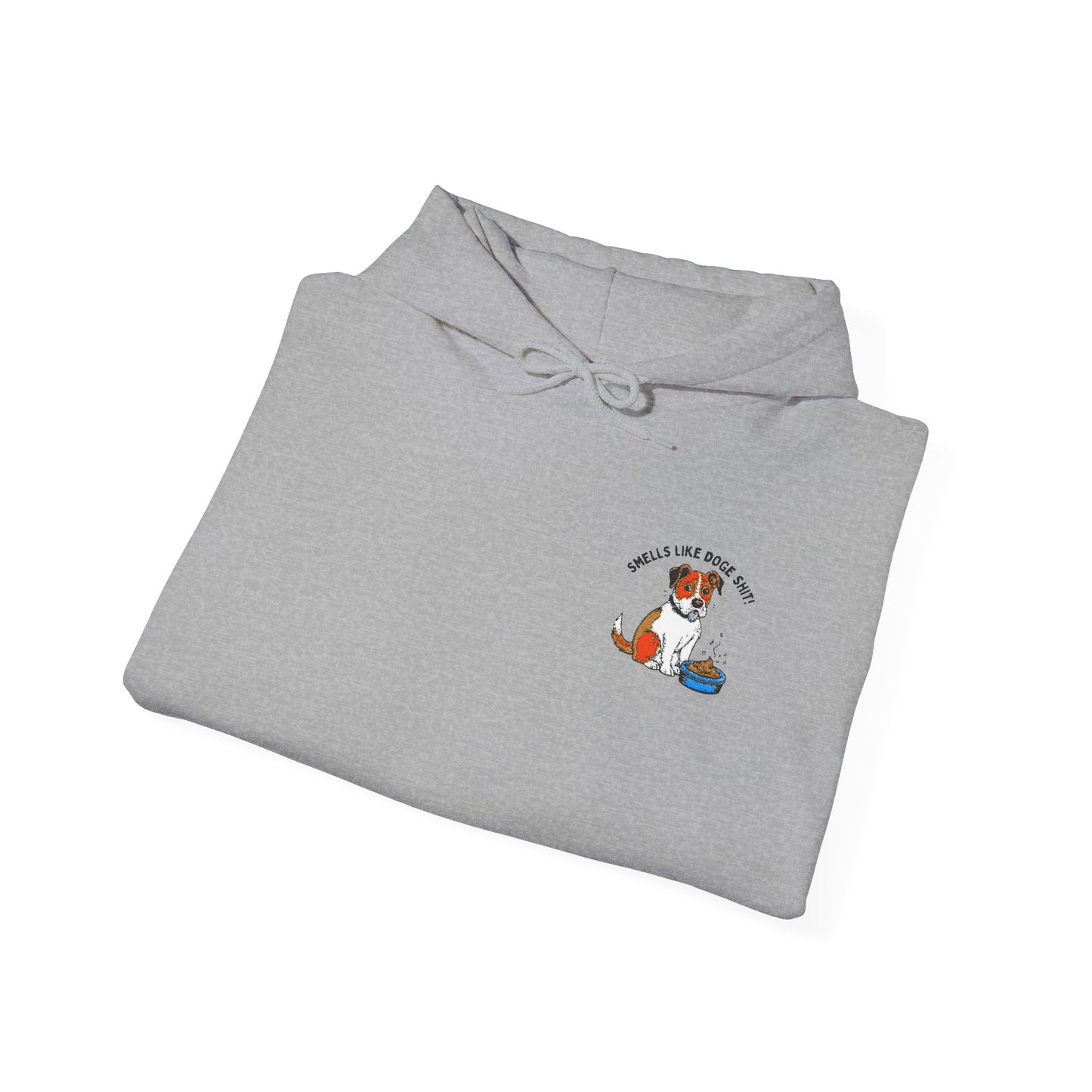 "Smells Like Doge Shit" Embroidered Unisex Heavy Blend Hooded Sweatshirt - Empowering Comfort for Every Occasion