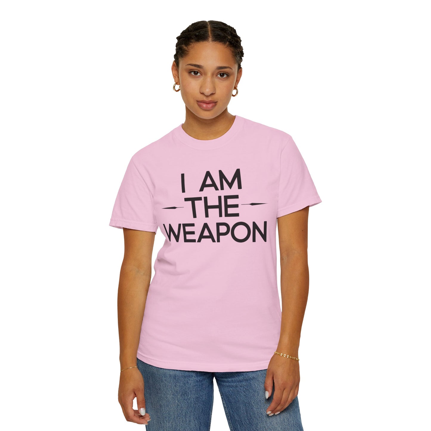 Unisex Garment-Dyed T-shirt - Motivational 'I Am The Weapon' Quote